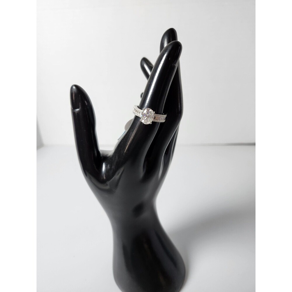 Size 6 Sterling Silver And Moissanite Ring